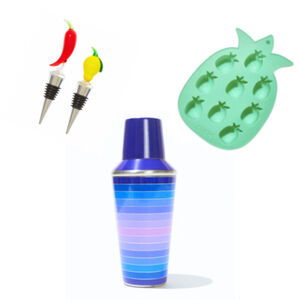 Bundle Jonathan Adler Cocktail Shaker + Bottle Stoppers + Ice Cube Tray all BNIB